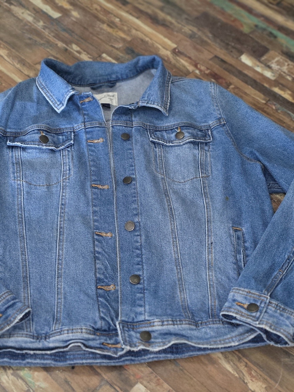 Universal Thread Light Blue Denim Jacket with Button Front